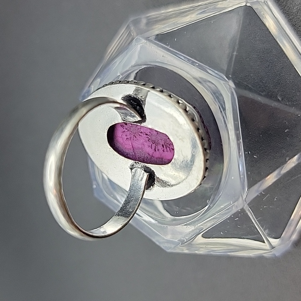 925 Silver Plated Pink Solar Quartz Gemstone Ring Handmade Jewelry Size Us 9.5 - Picture 5 of 7